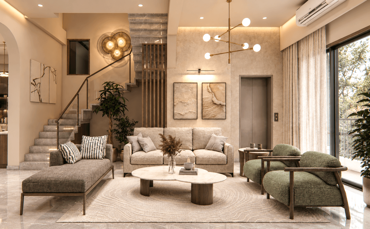 Indian Scandinavian living room